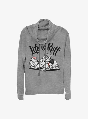 Disney 101 Dalmatians Life Ruff Cowl Neck Long-Sleeve Womens Top