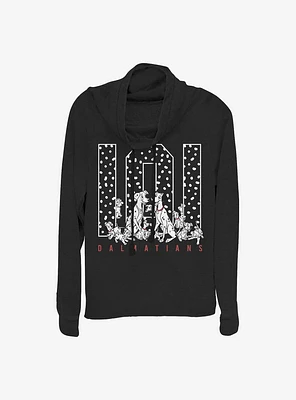Disney 101 Dalmatians One Oh Spots Cowl Neck Long-Sleeve Womens Top
