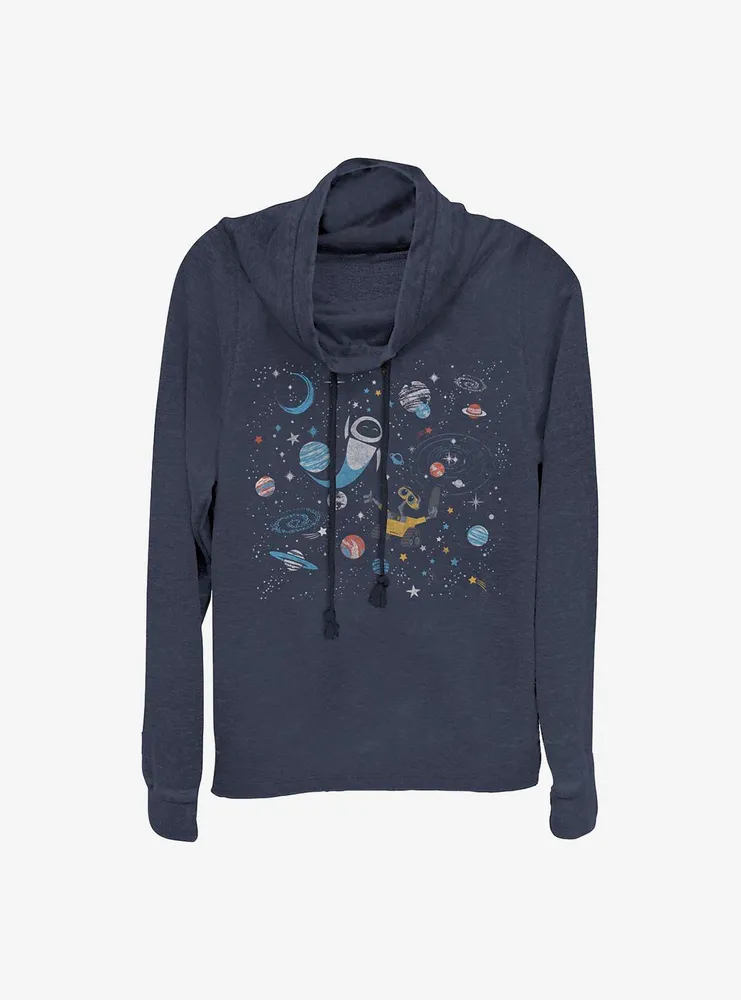 Disney Pixar WALL-E Galaxy Cowl Neck Long-Sleeve Womens Top