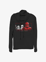 Star Wars Episode IX: The Rise Of Skywalker Red And Pals Cowl Neck Long-Sleeve Womens Top