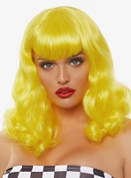 Retro Curly Bob Wig Yellow