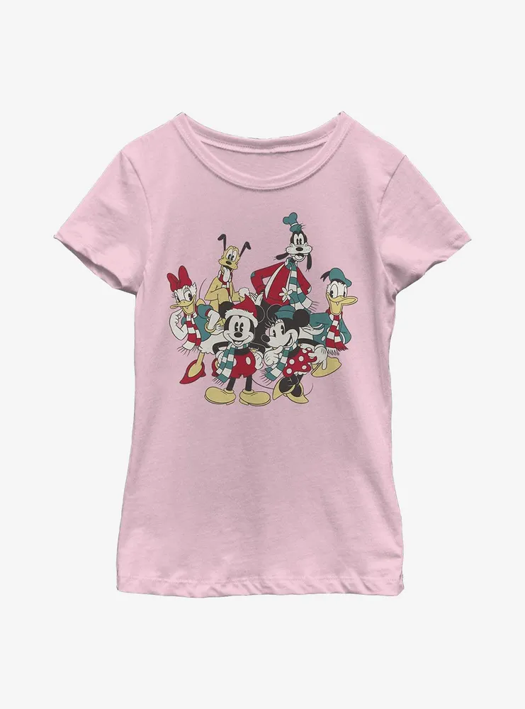 Disney Mickey Mouse Holiday Group Youth Girls T-Shirt
