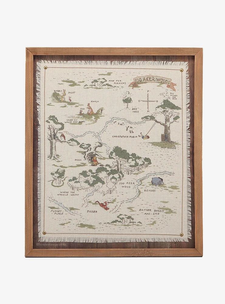 Disney Winnie The Pooh Hundred Acre Wood Map Framed Wood Wall Decor