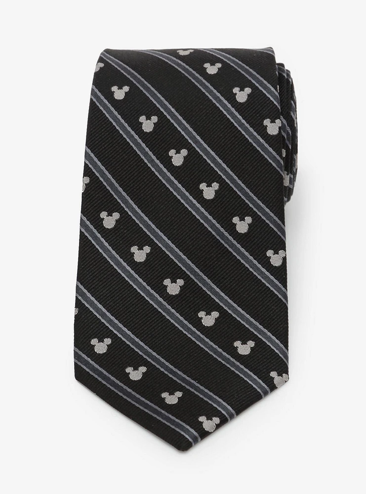 Disney Mickey Mouse Stripe Black Tie