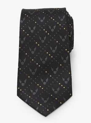 Harry Potter Golden Snitch Black Silk Tie