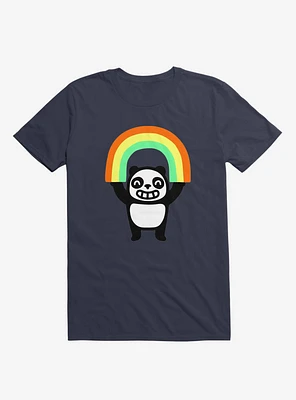 Panda Found A Rainbow Navy Blue T-Shirt