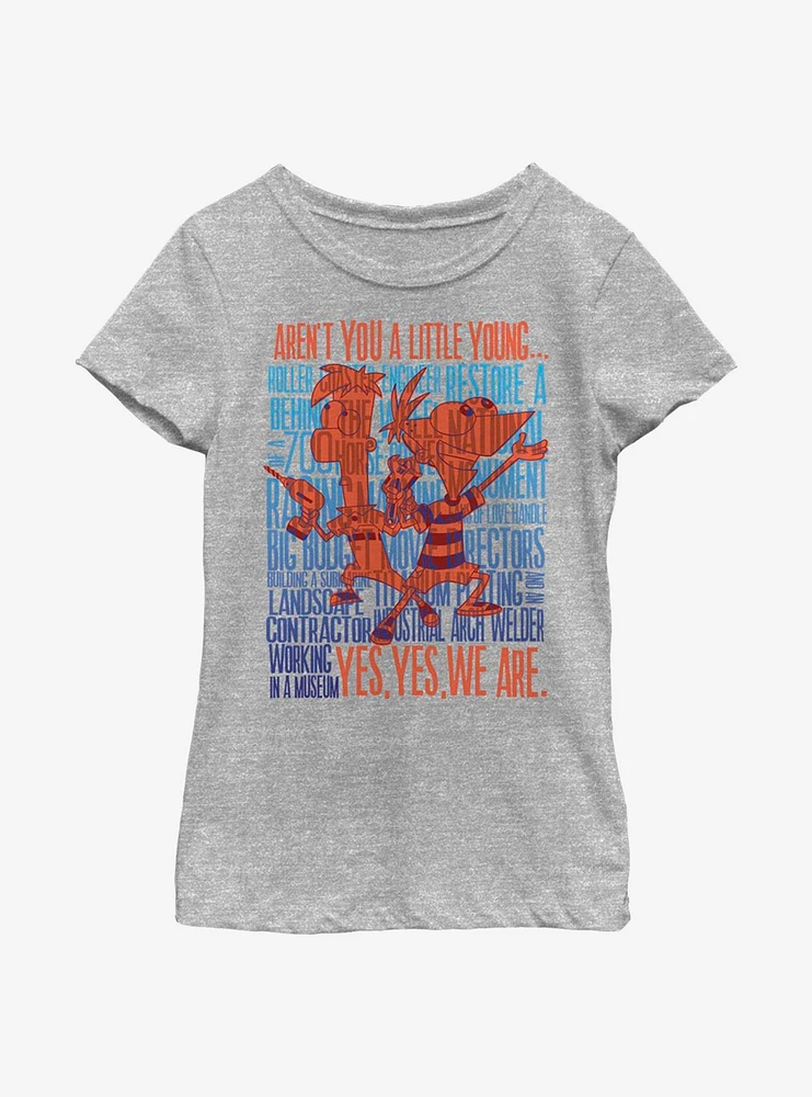 Disney Phineas And Ferb A Little Young Youth Girls T-Shirt