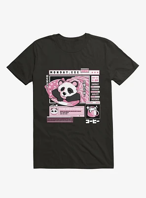 Monday Exe Sleeping Panda Black T-Shirt