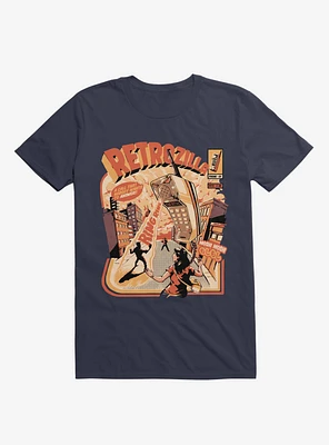 Retro Phonezilla Ring Navy Blue T-Shirt