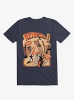 Retro Phonezilla Ring Navy Blue T-Shirt