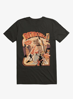 Retro Phonezilla Ring Black T-Shirt