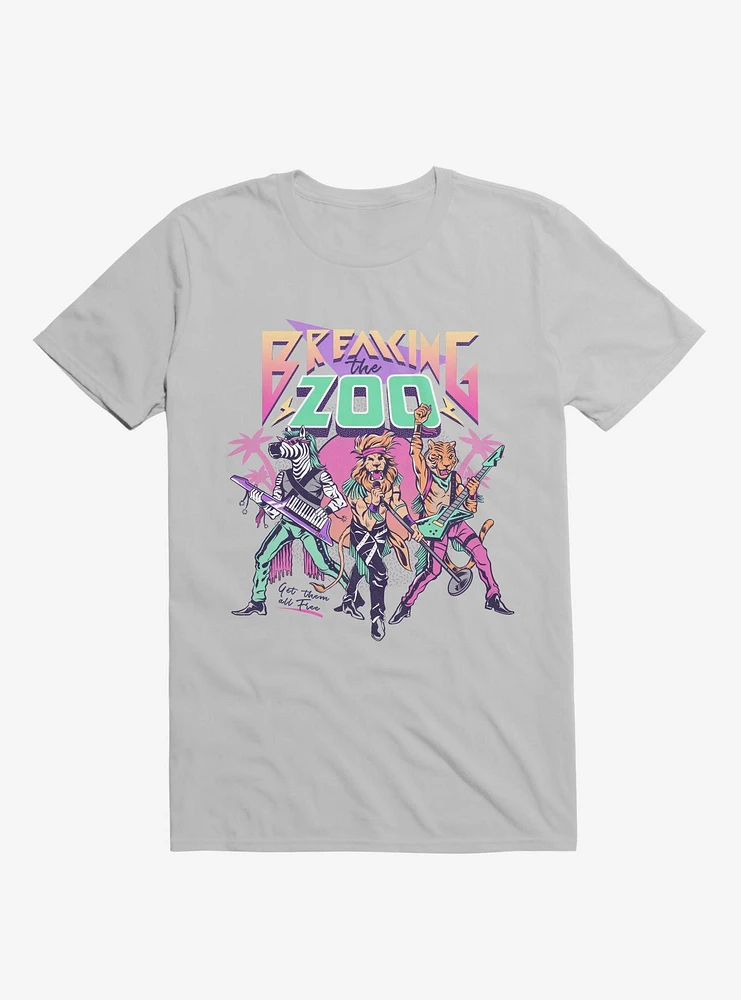 Breaking The Zoo Animal Rock Band Ice Grey T-Shirt