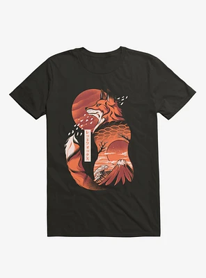 Japanese Rising Sun Fox Brown T-Shirt