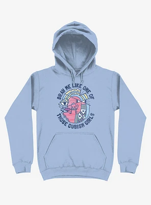 Draw Me Like On Of Those Cubism Girls Light Blue Hoodie