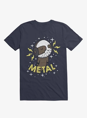 Metal Is My Co-Pilot Navy Blue T-Shirt