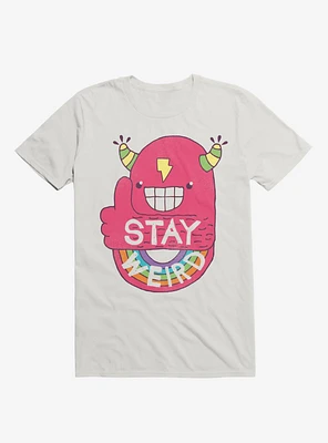 Stay Weird Rainbow Bolt White T-Shirt
