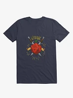 Natural Dice Skull Daggers Navy Blue T-Shirt