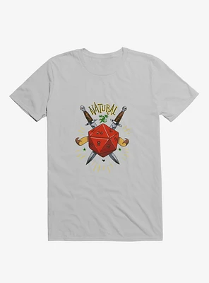 Natural Dice Skull Daggers Ice Grey T-Shirt