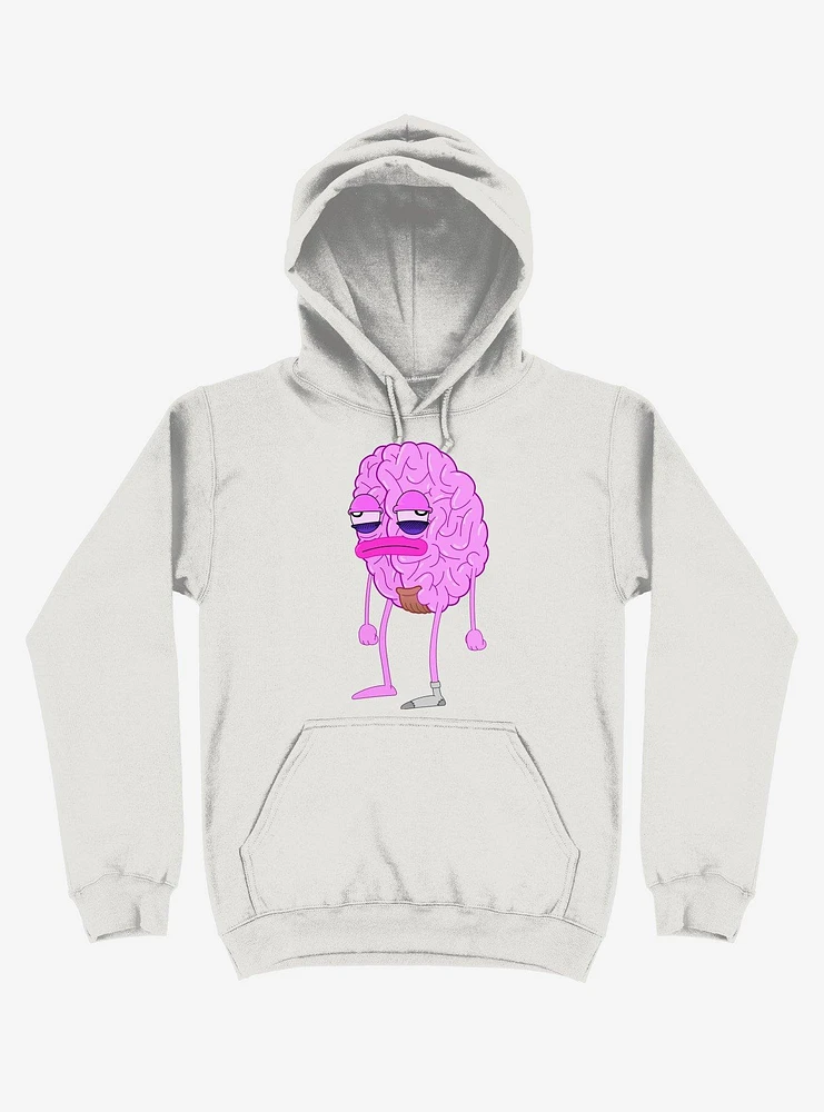 Lazy Brain White Hoodie