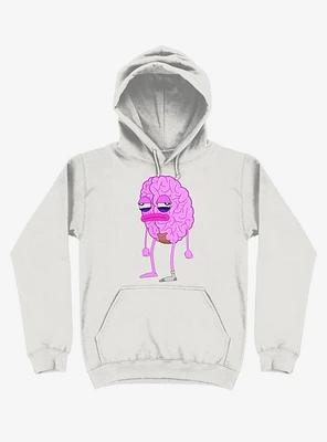 Lazy Brain White Hoodie