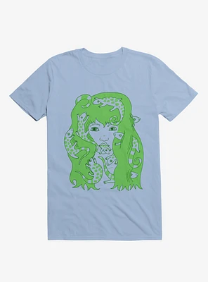 Lizard Eating Girl Lizzie Light Blue T-Shirt