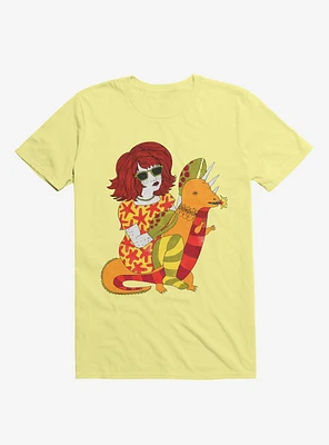 Baby Dragon And Starfish Dress Lobster Lady Corn Silk Yellow T-Shirt