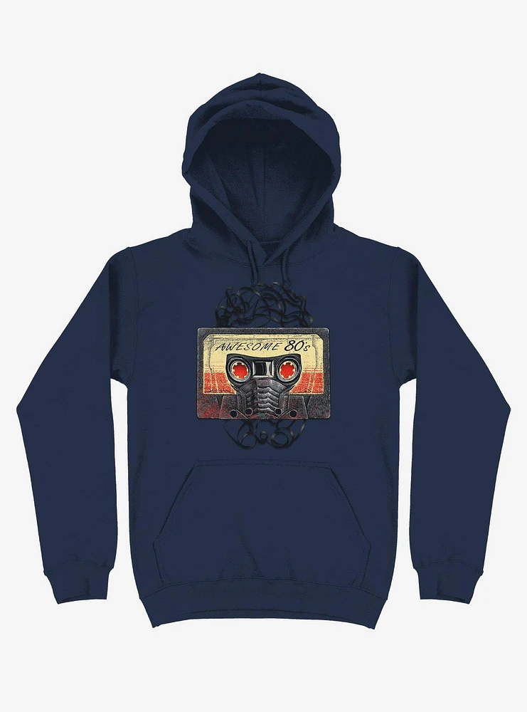 Awesome 80's Mixtape Navy Blue Hoodie