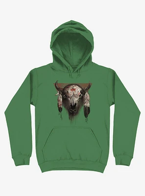 Tatanka Bison Head Kelly Green Hoodie