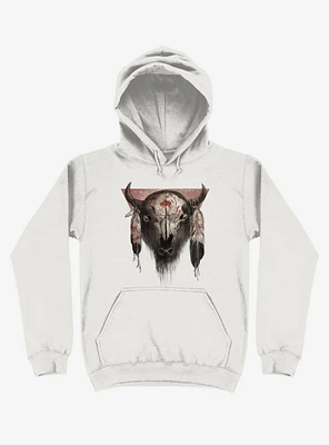 Tatanka Bison Head White Hoodie