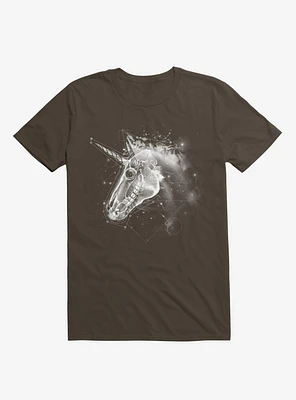 Space Constellation Unicorn Brown T-Shirt