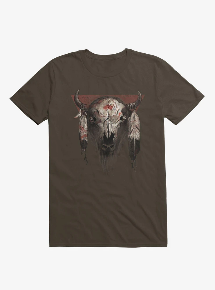 Tatanka Bison Head Brown T-Shirt