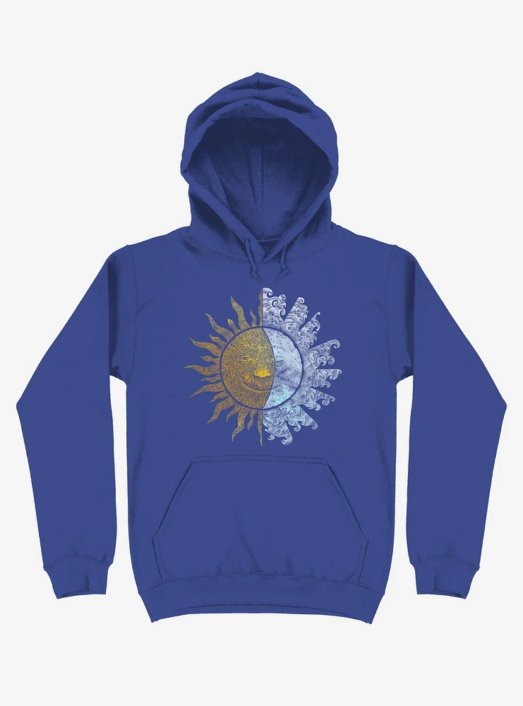 Sun And Moon Art Royal Blue Hoodie
