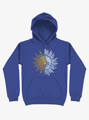 Sun And Moon Art Royal Blue Hoodie