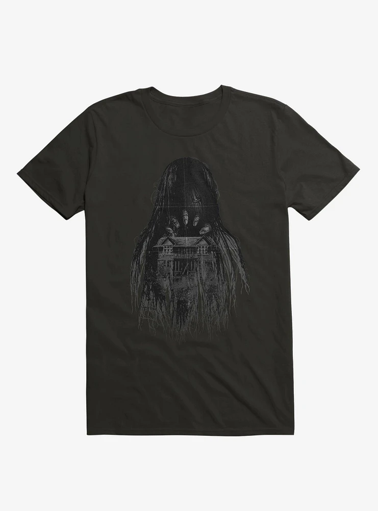 Long Horror Haunted House Hair T-Shirt