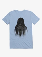 Long Horror Haunted House Hair Light Blue T-Shirt