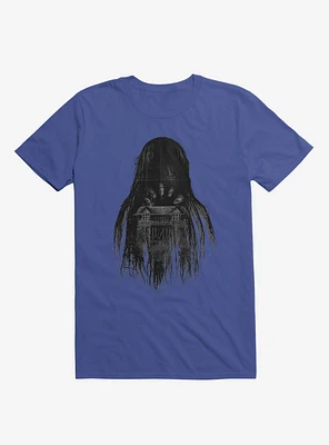 Long Horror Haunted House Hair Royal Blue T-Shirt