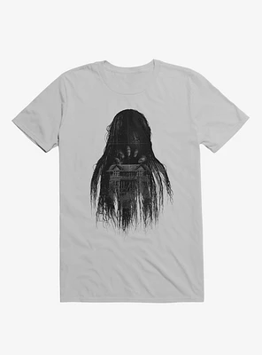 Long Horror Haunted House Hair Ice Grey T-Shirt