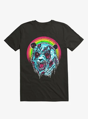 Zombie Blood Rainbow Panda Black T-Shirt