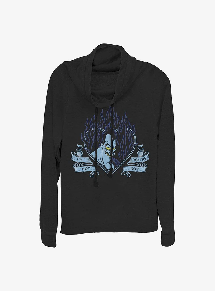 Disney Hercules Hades I'm Hot You're Not Cowlneck Long-Sleeve Girls Top
