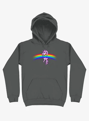 Unicorn Holding Rainbow Charcoal Grey Hoodie