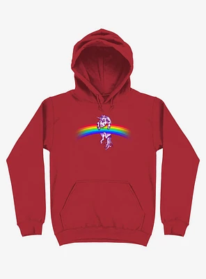 Unicorn Holding Rainbow Red Hoodie