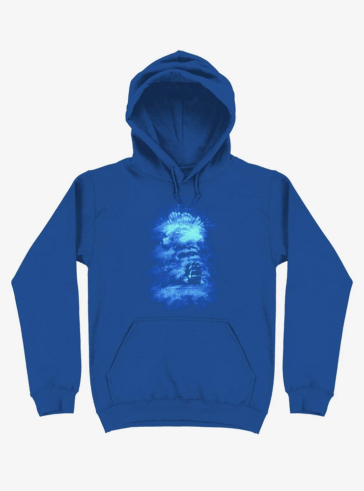 Ship Sailing To The End Of Bright World Royal Blue Hoodie