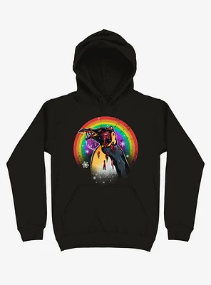 Zombie Blood Rainbow Penguin Black Hoodie