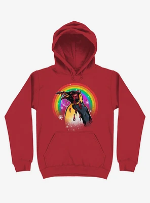 Zombie Blood Rainbow Penguin Red Hoodie