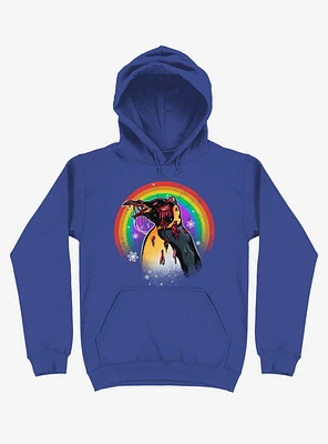 Zombie Blood Rainbow Penguin Royal Blue Hoodie