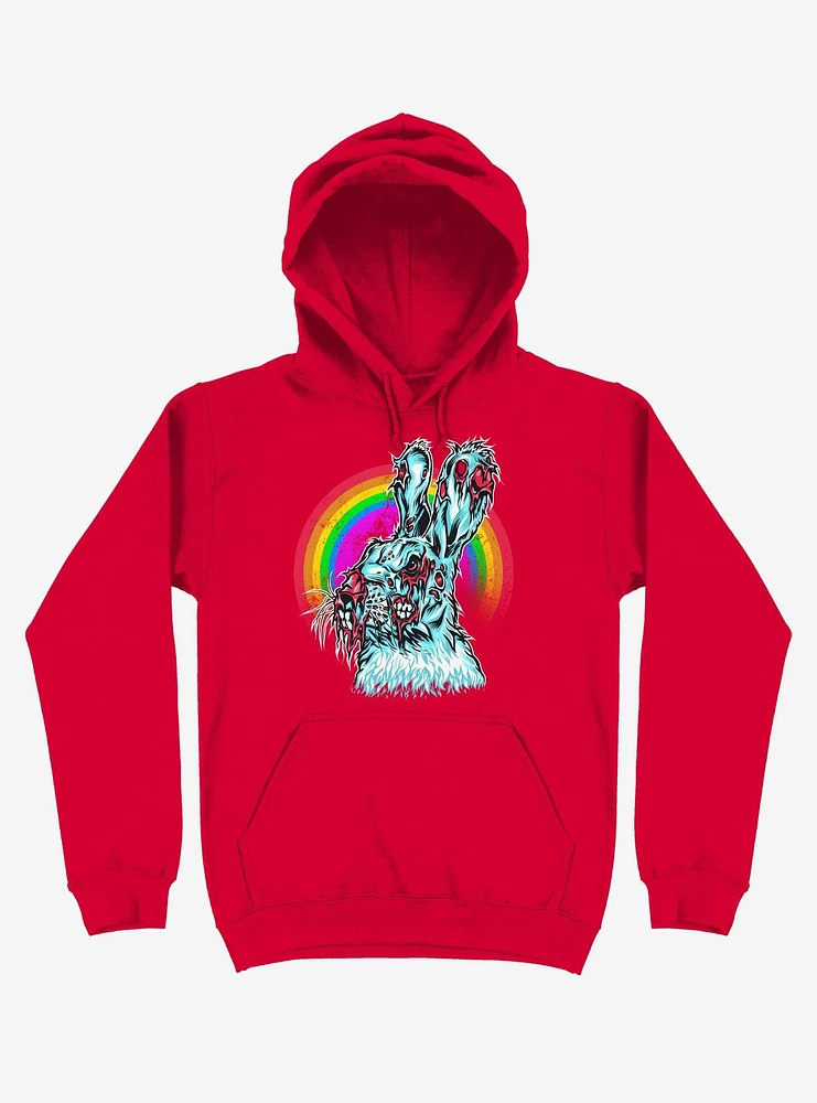 Zombie Blood Rainbow Rabbit Red Hoodie