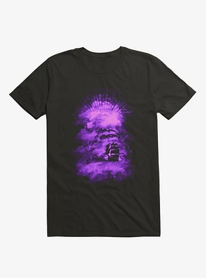 Ship Sailing Into The End Of Bright World Black T-Shirt