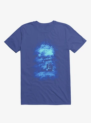 Ship Sailing To The End Of Bright World Royal Blue T-Shirt