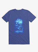Ship Sailing To The End Of Bright World Royal Blue T-Shirt