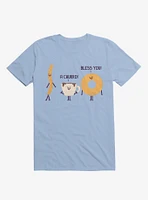 A Churro! Bless You! Coffee And Donut Light Blue T-Shirt